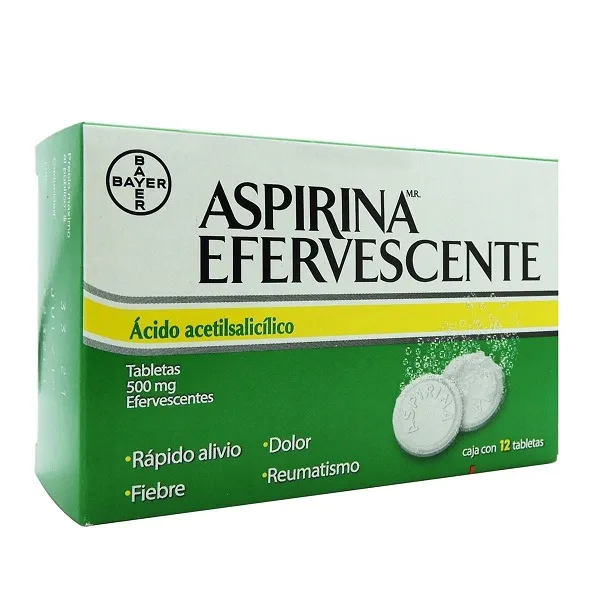 Aspirina 500 Mg Caja 12 Efervescentes